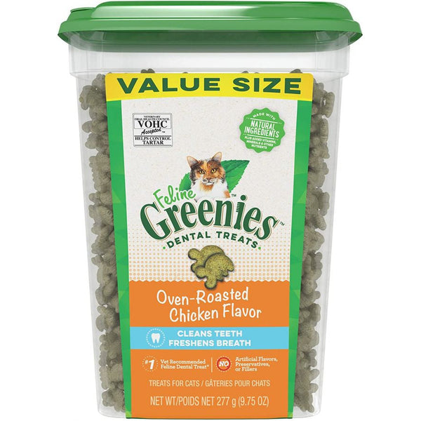 Greenies Feline Natural Dental Treats Oven Roasted Chicken Flavor, 9.75 oz-Cat-Greenies-PetPhenom