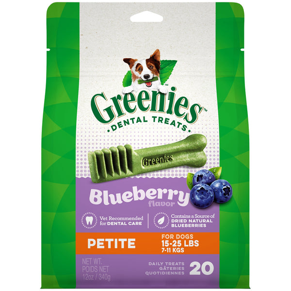 Greenies Petite Dental Dog Treats Blueberry, 20 count-Dog-Greenies-PetPhenom