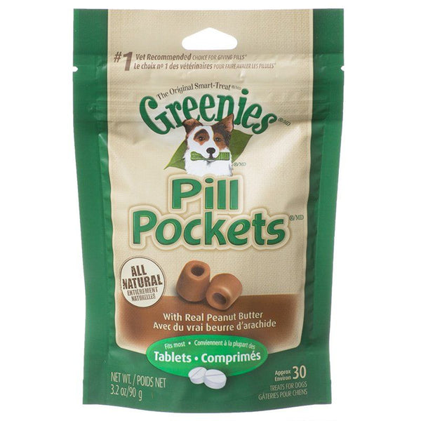 Greenies Pill Pocket Peanut Butter Flavor Dog Treats, Small - 30 Treats (Tablets)-Dog-Greenies-PetPhenom