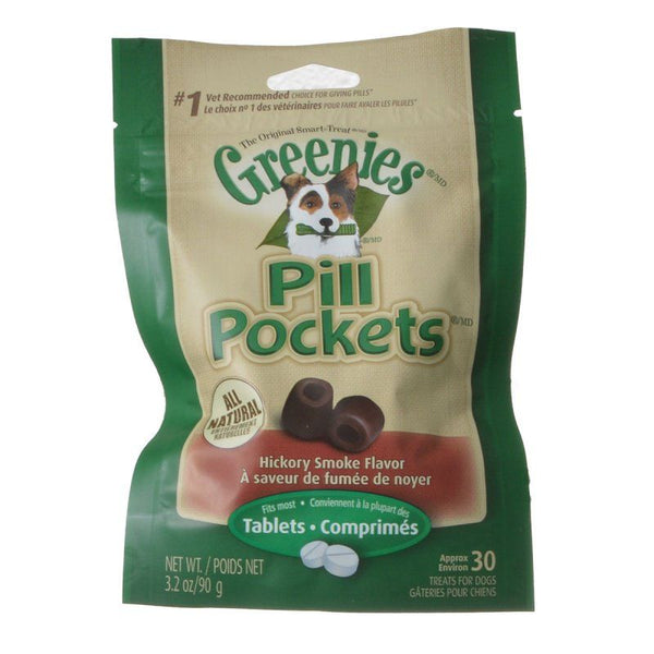 Greenies Pill Pockets Dog Treats Hickory Smoke Flavor, Tablets - 3.2 oz - (Approx. 30 Treats)-Dog-Greenies-PetPhenom