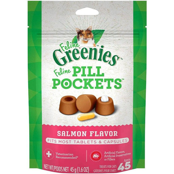 Greenies Pill Pockets Salmon Flavor Cat Treats, 1.6 oz-Cat-Greenies-PetPhenom