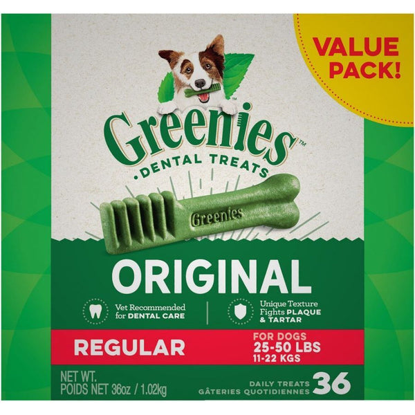 Greenies Regular Dental Dog Treats, 36 count-Dog-Greenies-PetPhenom