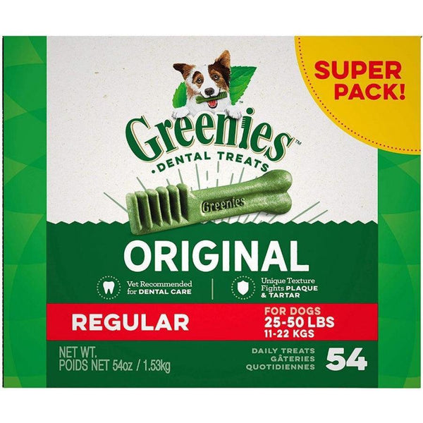 Greenies Regular Dental Dog Treats, 54 count-Dog-Greenies-PetPhenom