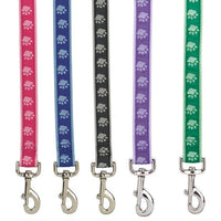Guardian Gear Two-Tone Pawprint Dog Collars, Lds, Harnesses - 6' X 5/8" Ld - Pink-Dog-Guardian Gear-PetPhenom