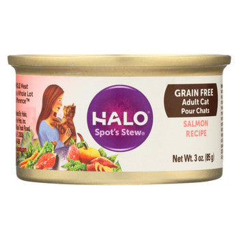 Halo Purely For Pets Cat Food - Spots Stew - Succulent Salmon - 3 oz - case of 12-Cat-Halo Purely For Pets-PetPhenom