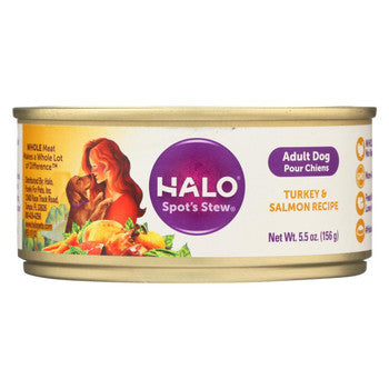 Halo Purely For Pets Dog Food - Spots Stew - Succulent Salmon - 5.5 oz - case of 12-Dog-Halo Purely For Pets-PetPhenom
