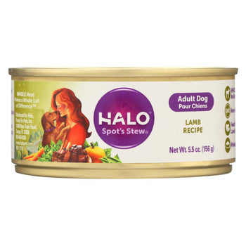 Halo Purely For Pets Dog Food - Spots Stew - Wholesome Lamb - 5.5 oz - case of 12-Dog-Halo Purely For Pets-PetPhenom