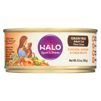 Halo Purely For Pets Pate - Cat - Chicken - Shrimp - Crab - Gluten Free - Case of 12 - 5.5 oz-Cat-Halo Purely For Pets-PetPhenom