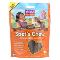 Halo Purely For Pets Spot's Chew Natural Edible Dental Treat For Dogs - Pumpkin Flavor - Case of 6 - 7.2 oz.-Dog-Halo Purely For Pets-PetPhenom