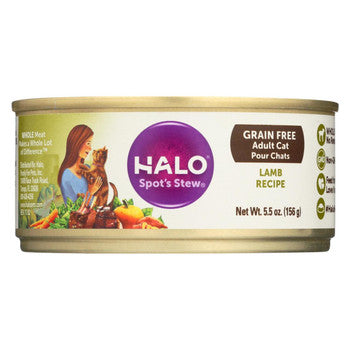 Halo Purely For Pets Spots Stew Cat - Lamb - Case of 12 - 5.5 oz-Cat-Halo Purely For Pets-PetPhenom