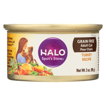 Halo Purely For Pets Spot's Stew For Cats - Wholesome Turkey Recipe - Case of 12 - 3 oz.-Cat-Halo Purely For Pets-PetPhenom