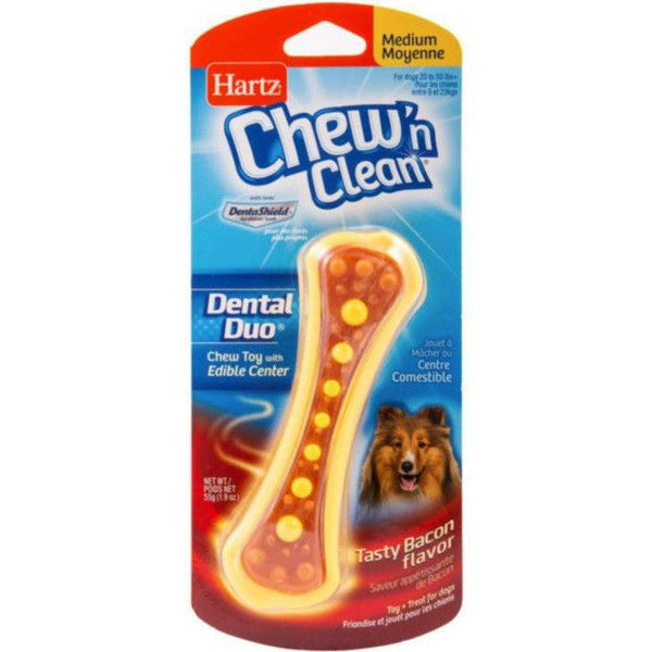 Hartz Chew N Clean Dental Duo - Bacon, Medium - 1 count-Dog-Hartz-PetPhenom