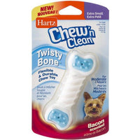 Hartz Chew N Clean Twisty Bone Flexible And Durable Bacon Scented Dog Chew Toy, 1 count-Dog-Hartz-PetPhenom