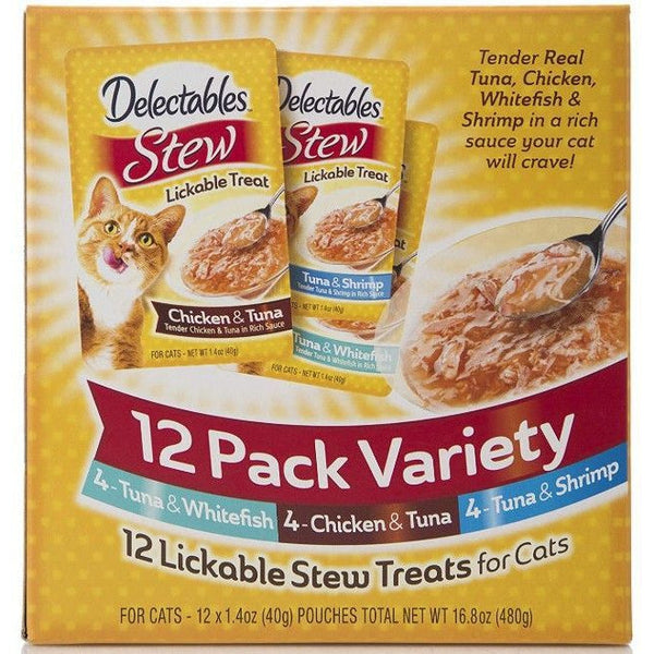 Hartz Delectables Stew Lickable Treat for Cats - Variety Pack, 12 count-Cat-Hartz-PetPhenom
