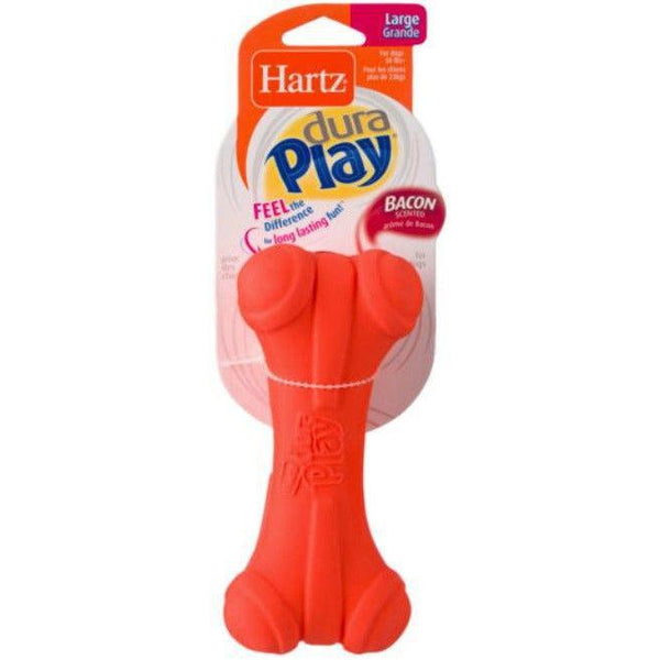 Hartz Dura Play Bacon Scented Dental Dog Bone Chew Toy - Assorted Colors, Large - 1 count-Dog-Hartz-PetPhenom
