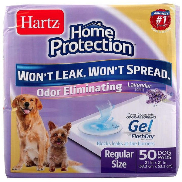 Hartz Home Protection Lavender Scent Odor Eliminating Dog Pads - Regular, 50 count-Dog-Hartz-PetPhenom