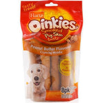 Hartz Oinkies Pig Skin Twists - Peanut Butter Flavor, 5" Long (8 Pack)-Dog-Hartz-PetPhenom
