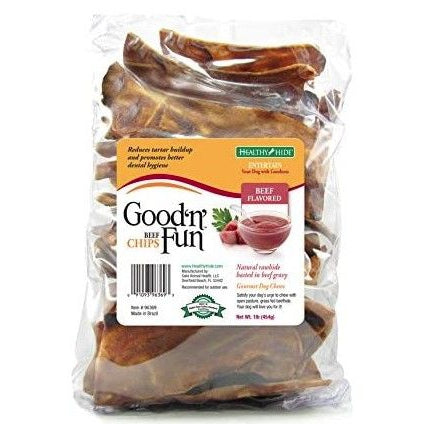 Healthy Hide Good 'n' Fun Basted Chew Chips Beef Flavor, 1 lb-Dog-Healthy Hide-PetPhenom