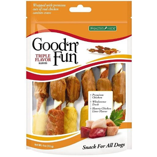 Healthy Hide Good 'n' Fun Triple-Flavor Kabobs - Chicken, Duck & Beef Liver, 4 oz-Dog-Healthy Hide-PetPhenom