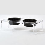 Hiddin Clear Panel Double Dog Bowl Feeder with Black Bowls-Dog-Hiddin.co-PetPhenom