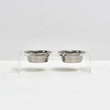 Hiddin Small Clear Double Cat Bowl Feeder with Silver Bowls-Cat-Hiddin.co-PetPhenom