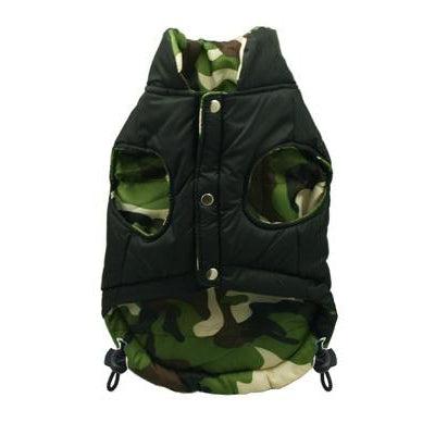 Hip Doggie Inc. Black Camo Reversible Puffer Vest by Hip Doggie -XSmall-Dog-Hip Doggie Inc.-PetPhenom