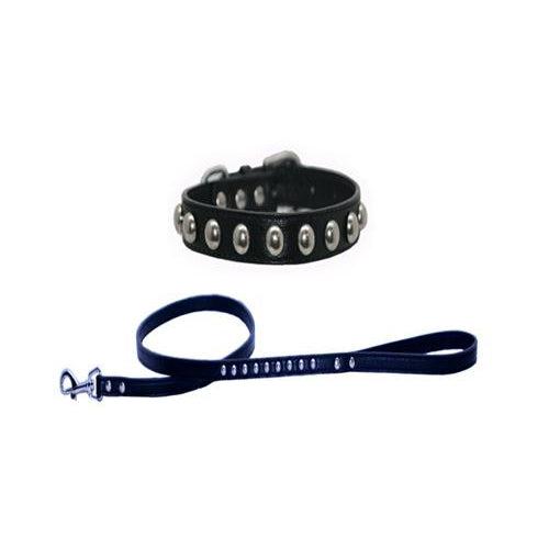 Hip Doggie Inc. Black Faux Leather Stud Collars & Leads by Hip Doggie -1" x 5' Lead-Dog-Hip Doggie Inc.-PetPhenom