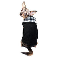 Hip Doggie Inc. Black Plaid Reversible Polar Fleece Wrap Coat by Hip Doggie -Big Dog XSmall-Dog-Hip Doggie Inc.-PetPhenom