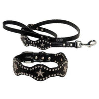 Hip Doggie Inc. Black Star Faux Leather Wave Collars & Leads by Hip Doggie -3/4" Lead-Dog-Hip Doggie Inc.-PetPhenom