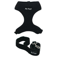 Hip Doggie Inc. Black Ultra Comfort Mesh Harness Vests by Hip Doggie -3/4" x 4' Lead-Dog-Hip Doggie Inc.-PetPhenom