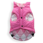 Hip Doggie Inc. Pink Argyle Reversible Puffer Vest by Hip Doggie -Big Dog Medium-Dog-Hip Doggie Inc.-PetPhenom