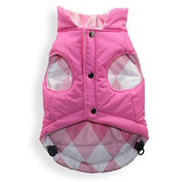 Hip Doggie Inc. Pink Argyle Reversible Puffer Vest by Hip Doggie -Big Dog Small-Dog-Hip Doggie Inc.-PetPhenom