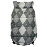 Hip Doggie Inc. Silver Argyle Reversible Puffer Vest by Hip Doggie -Big Dog Large-Dog-Hip Doggie Inc.-PetPhenom