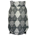 Hip Doggie Inc. Silver Argyle Reversible Puffer Vest by Hip Doggie -Big Dog Small-Dog-Hip Doggie Inc.-PetPhenom