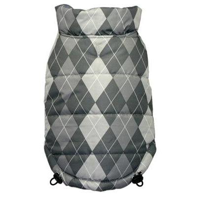 Hip Doggie Inc. Silver Argyle Reversible Puffer Vest by Hip Doggie -Big Dog XLarge-Dog-Hip Doggie Inc.-PetPhenom