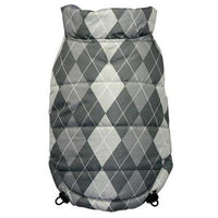 Hip Doggie Inc. Silver Argyle Reversible Puffer Vest by Hip Doggie -XSmall-Dog-Hip Doggie Inc.-PetPhenom