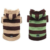 Hip Doggie Inc. Super Soft Stripe Sweaters by Hip Doggie - Medium - Avacado/Brown-Dog-Hip Doggie Inc.-PetPhenom