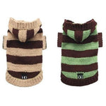 Hip Doggie Inc. Super Soft Stripe Sweaters by Hip Doggie - Small - Avacado/Brown-Dog-Hip Doggie Inc.-PetPhenom