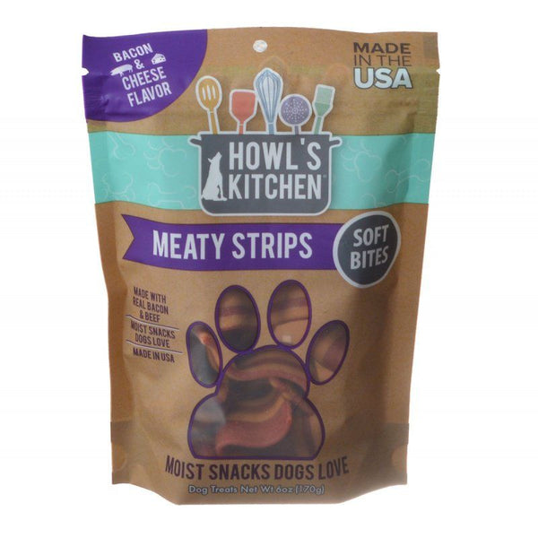 Howl's Kitchen Meaty Strips Soft Bites - Bacon & Cheese Flavor, 6 oz-Dog-Howl's Kitchen-PetPhenom