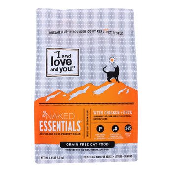 I And Love And You Cat Dry Food Naked Essentials With Chicken And Duck - Case of 3 - 3.4 LB-Cat-I And Love And You-PetPhenom
