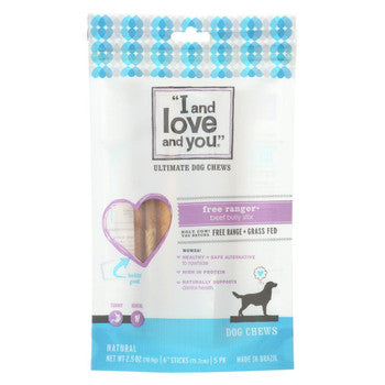 I and Love and You Free Ranger Bully Stix - Beef - Case of 6 - 5 Count-Dog-I And Love And You-PetPhenom