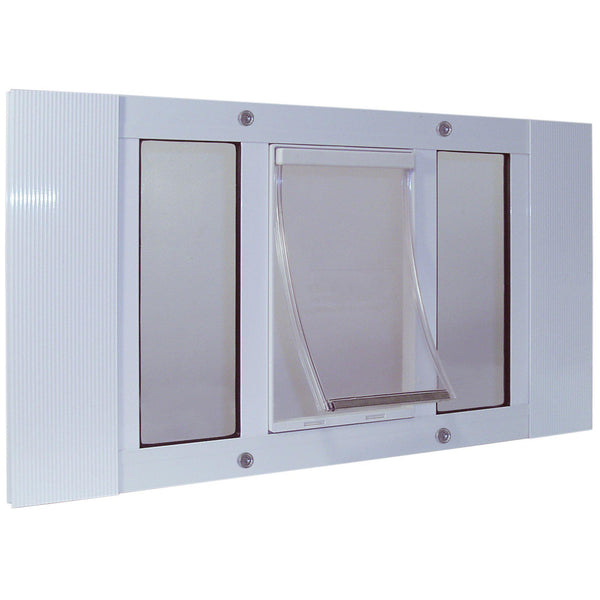 Ideal Pet Products Aluminum Sash Pet Door Extra Large White 1.75" x 20.63" x 27"-Dog-Ideal Pet Products-PetPhenom