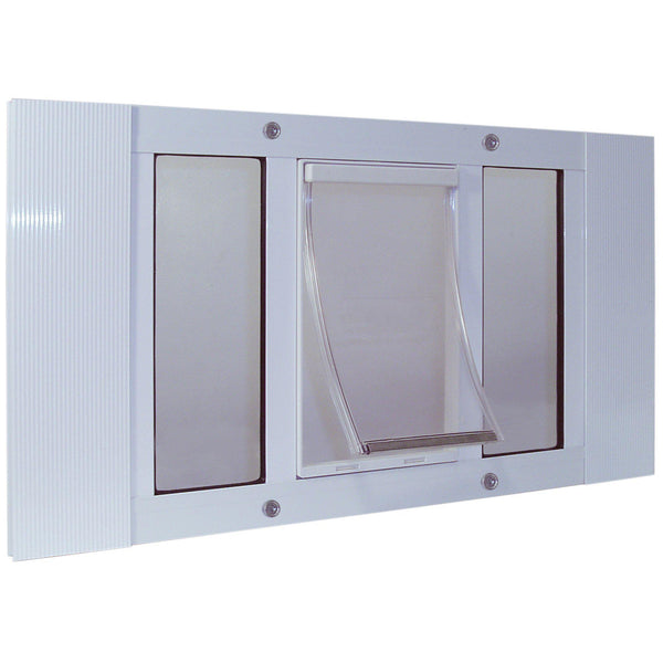 Ideal Pet Products Aluminum Sash Pet Door Small White 1.75" x 12.56" x 33"-Dog-Ideal Pet Products-PetPhenom