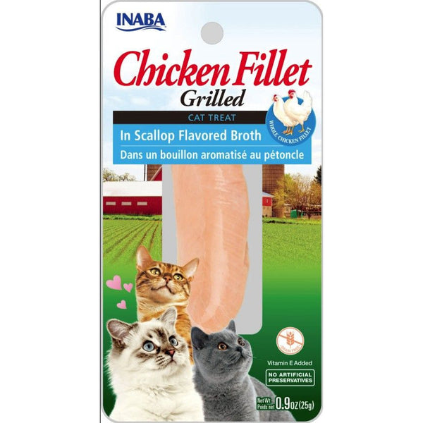 Inaba Chicken Fillet Grilled Cat Treat in Scallop Flavored Broth, 0.9 oz-Cat-Inaba-PetPhenom