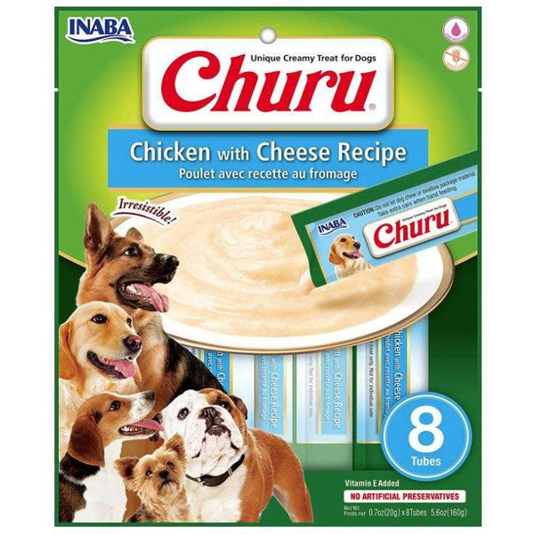 Inaba Churu Chicken with Cheese Recipe Creamy Dog Treat, 8 count-Dog-Inaba-PetPhenom