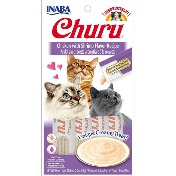 Inaba Churu Chicken with Shrimp Flavor Recipe Creamy Cat Treat, 4 count-Cat-Inaba-PetPhenom