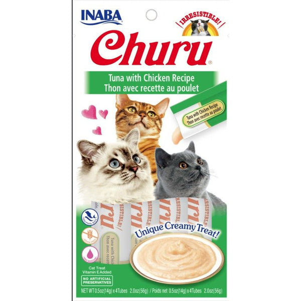 Inaba Churu Tuna with Chicken Recipe Creamy Cat Treat, 4 count-Cat-Inaba-PetPhenom