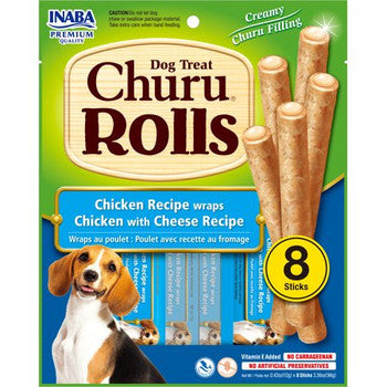 Inaba - Dog Churro Rolls Chicken Cheese - Case of 8-3.36 OZ-Dog-Inaba-PetPhenom