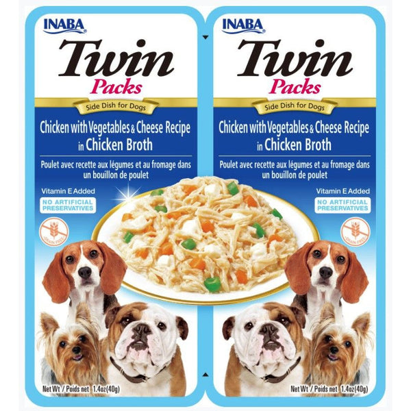 Inaba Twin Packs Chicken with Vegetables and Cheese Recipe in Chicken Broth Side Dish for Dogs, 2 count-Dog-Inaba-PetPhenom