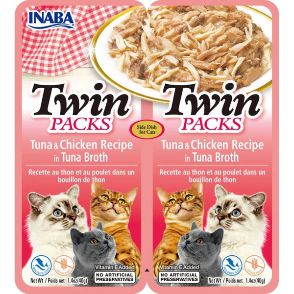 Inaba Twin Packs Tuna and Chicken Recipe in Tuna Broth for Cats, 2 count-Cat-Inaba-PetPhenom